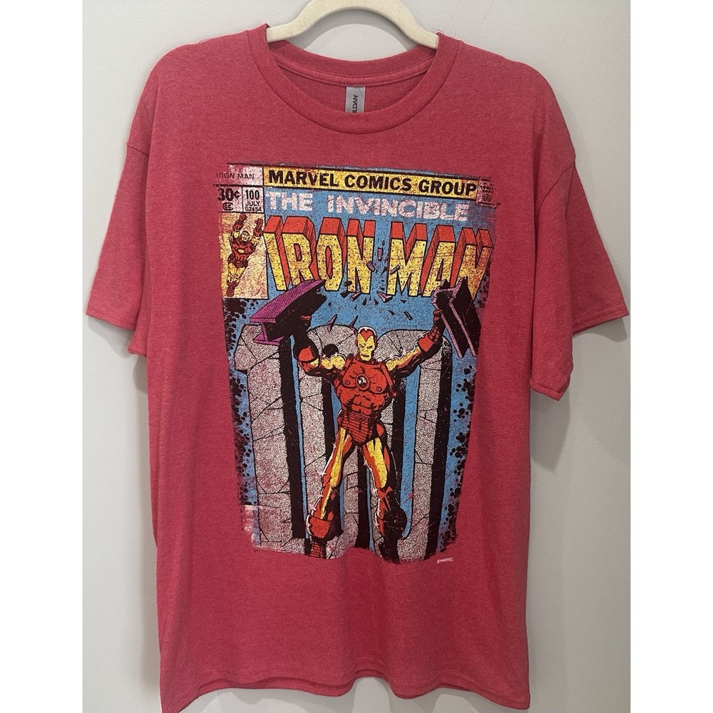Marvel Comics Graphic T-Shirt Avengers Iron Man Captain Red Men's Large NWT